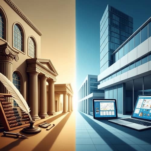 Abstract Image of Traditional vs New Paradigm Shift