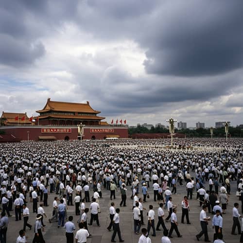 Historical Scene from Tiananmen Square June 4, 1989