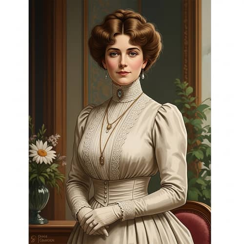 Elegant Edwardian Woman Portrait