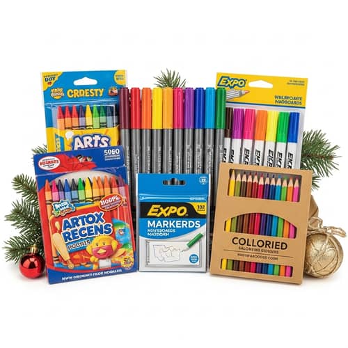 Colorful Crayons, Markers & Colored Pencils Collection for Arts & Crafts