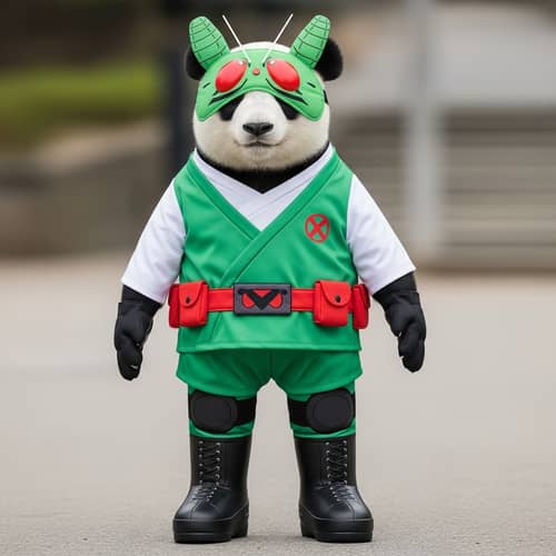 Panda Bear in Green Anime Costume | Cosplay Outfit for Events