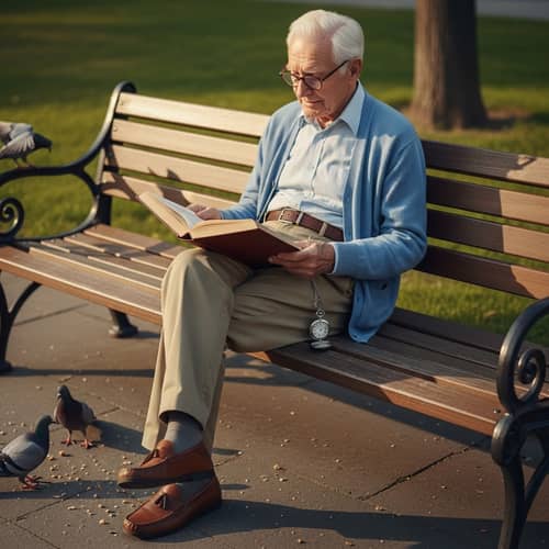 Old Man in the Park: Wisdom and Peace
