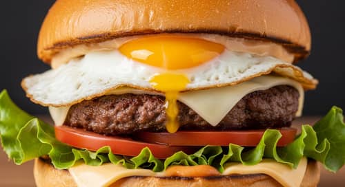 Toasted Bun with Fried Egg in Burger: Delicious Layers