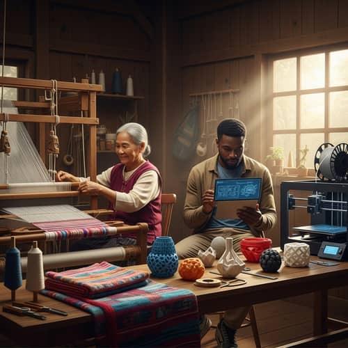Technology Impact on Traditional Crafts: Weaving Loom & 3D Printer
