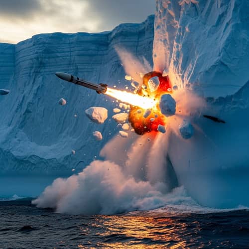 Missile Shattering Iceberg - Impactful Visual