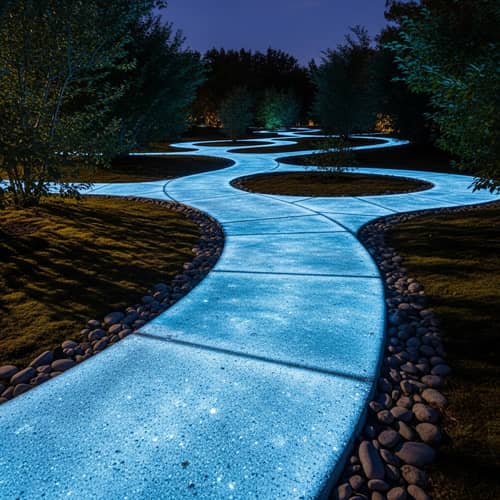 Photoluminescent Concrete Paths - Illuminate Your Walkways