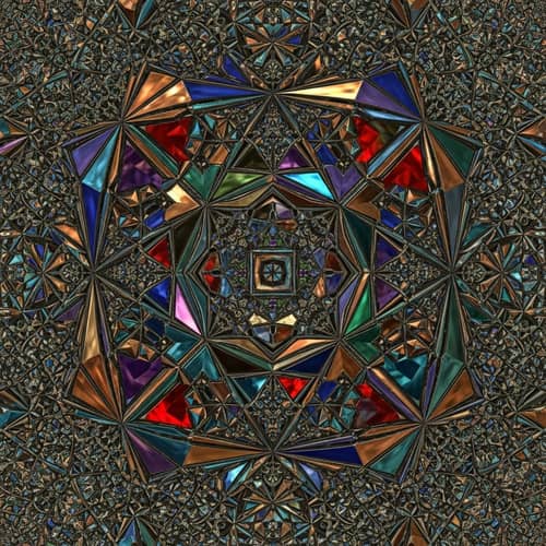 Colorful Metallic Geometrical Fractal Art