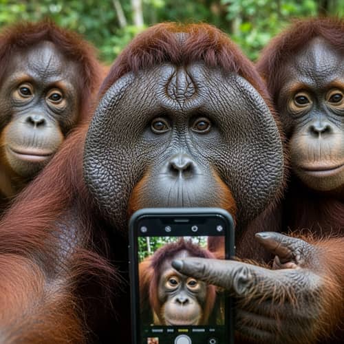Orangutan Close-Up Selfie | Wildlife Photography