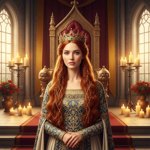 Red Hair Medieval Queen | Elegant Regality in Ancient Times