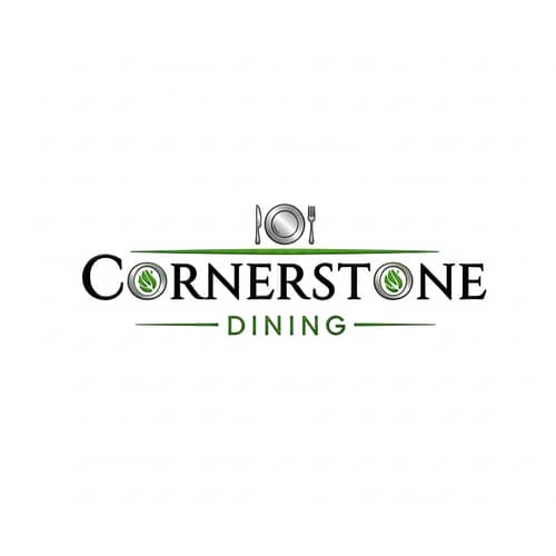 Elegant Logo Design for Cornerstone Dining | Black Green Silver