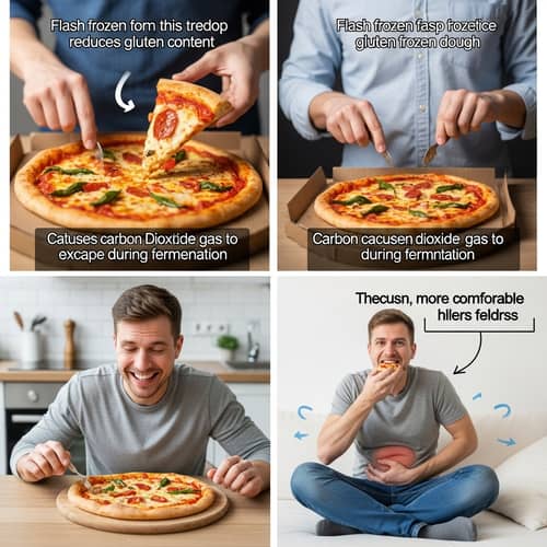 Reduced Gluten Flash-Frozen Pizza Process