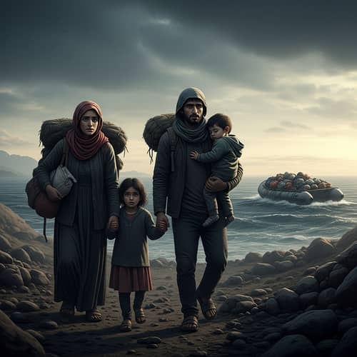 Middle-Eastern Refugee Seeking Safety and New Life Middle-Eastern Refugee Seeking Safety and New Life