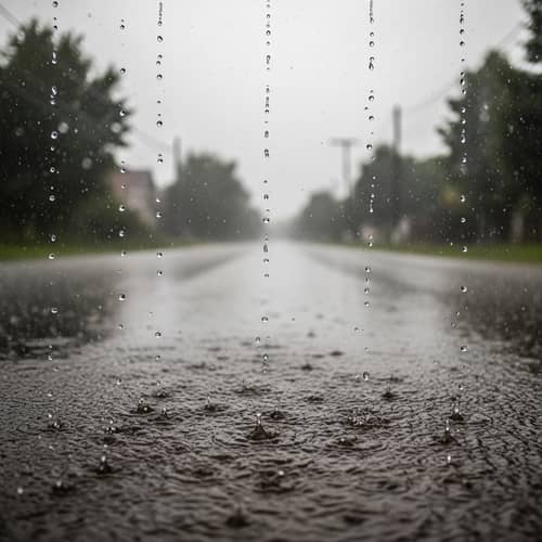 Tranquil Rainfall Scene: Moody and Dramatic Atmosphere