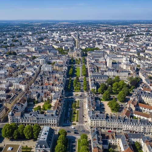 Bustling Cityscape of Merignac: Vibrant Architecture & Lively Streets