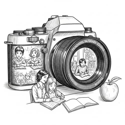 Aesthetic Educational Scene - Camera Symbolizing Teaching Elements