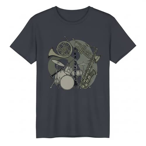 Youth Band T-Shirt Design with Musical Instruments