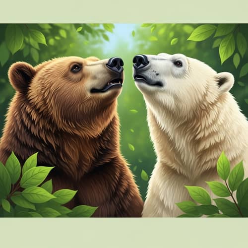 Charming Picture of Diverse Bear Friends in Woods