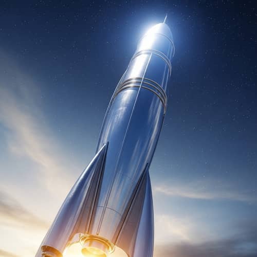 Futuristic 3D Rocket Concept | Metallic Outer Shell Design