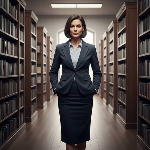 Hyperrealistic 40-Year-Old Caucasian Woman in Business Suit