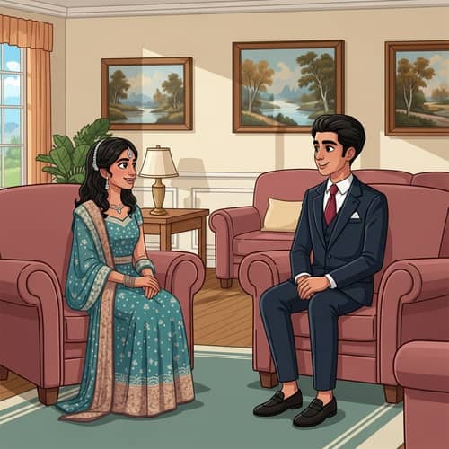Ayesha and Shahzad Together in a Serene Guest Room