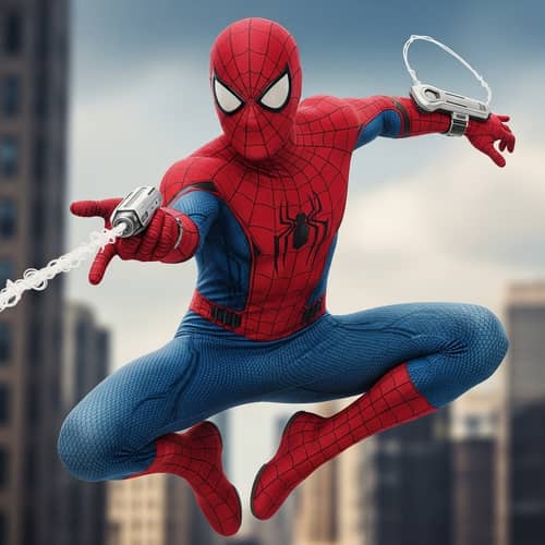 Human Superhero in Red and Blue Costume | Launching Web