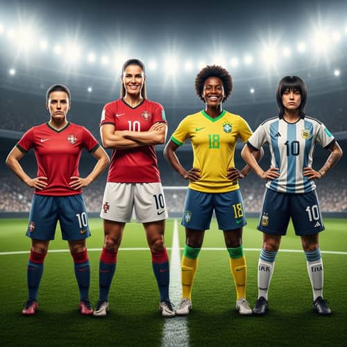 Diverse Women Football Players Showcase