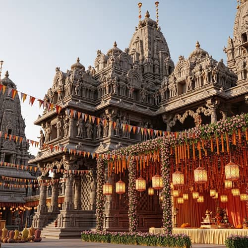 Traditional Indian Festival Temple 3D Model | Sculptural Decorations