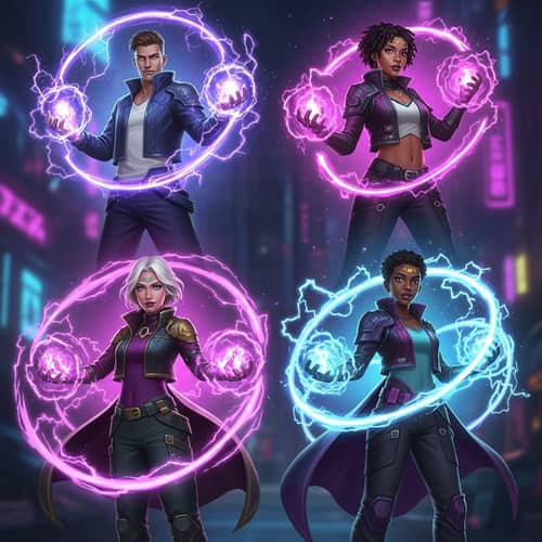 Dynamic Electric Magicians Art - Cyberpunk Inspired