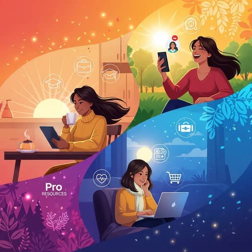 Hispanic Female Using Pro Resources Services | Relaxing Environment Hispanic Female Using Pro Resources Services | Relaxing Environment