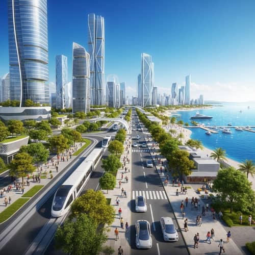 Futuristic City of Santa Marta 2040: Sustainable Urban Landscape