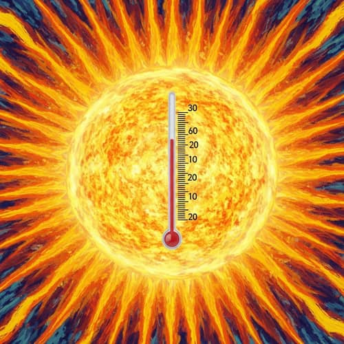 Vibrant Sun with Thermometer Art | Abstract Digital Painting