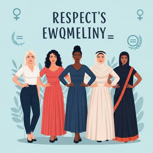 Empowering Women: Respect and Equality Poster Illustration