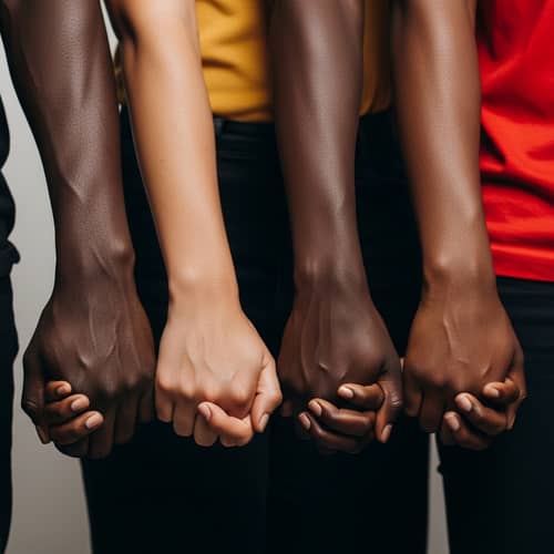Black People of Different Skin Tones Holding Hands: Unity in Diversity