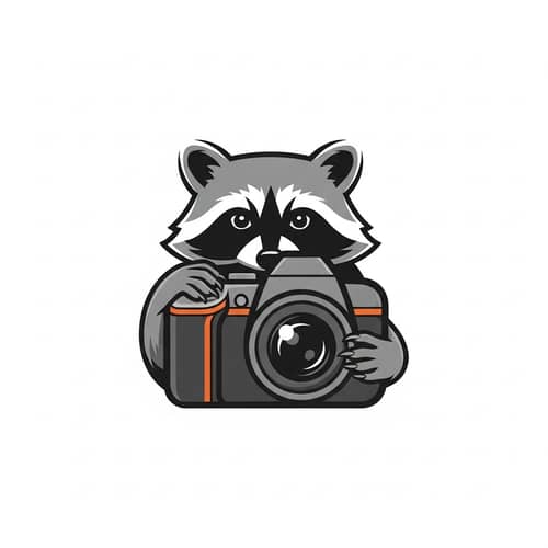 Creative Raccoon Camera Logo Design