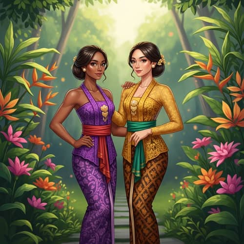 Beautiful Javanese Girls in Traditional Kebaya Outfits