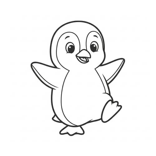 Playful Penguin Cartoon Illustration for Kids