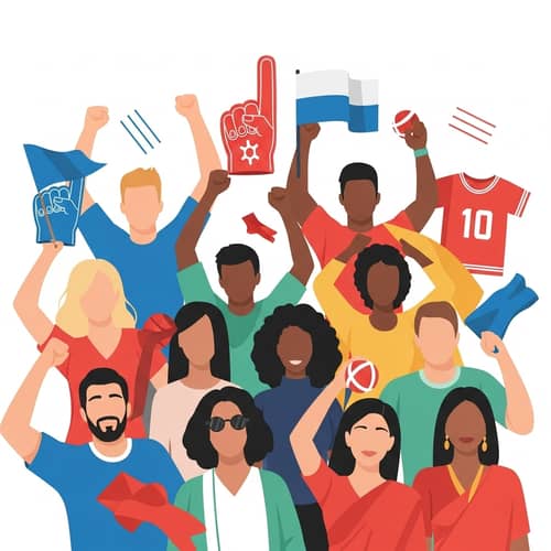 Diverse Sports Fans Cheering | Passionate Sports Enthusiasts