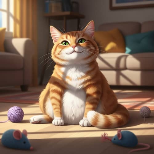 Adorable Ginger Cat Relaxing in Sunlight