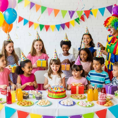 Multicultural Children's Birthday Party with Clown Entertainment
