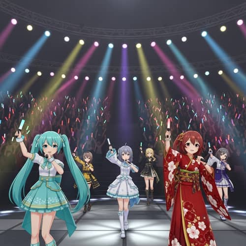 Anime-Style Virtual Reality Concert with Colorful Idols