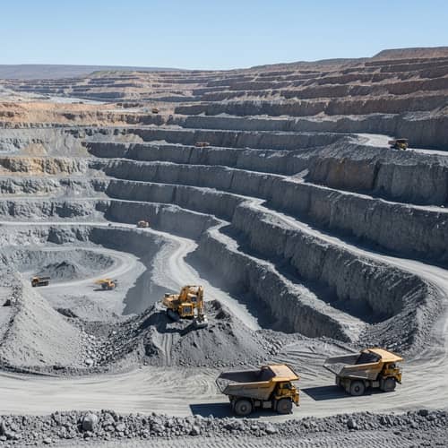 South 32 Mine: Large-Scale Mining Operation on Expansive Terrain