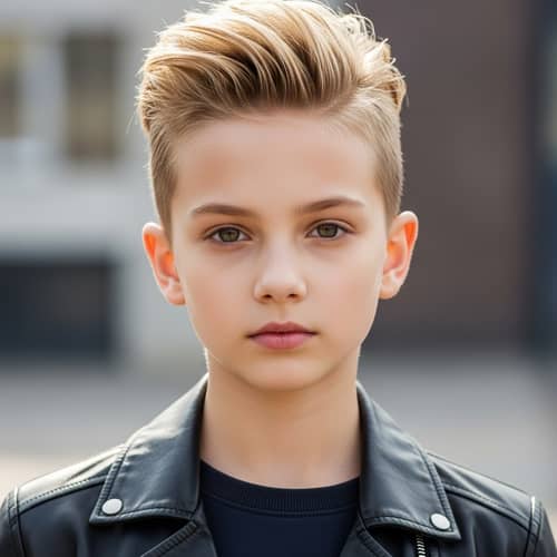 Unique Young Caucasian Girl with Striking Crew Cut Hairstyle