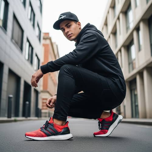 Hispanic Male Wearing Adidas Ultraboost Sneakers in Urban Setting