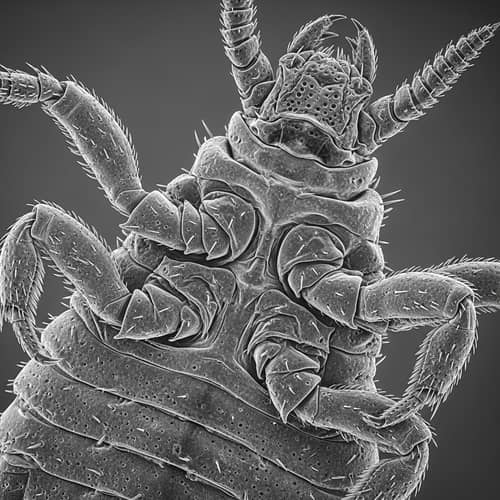 Detailed Photomicrograph of Lice - Scientific Monochrome Study