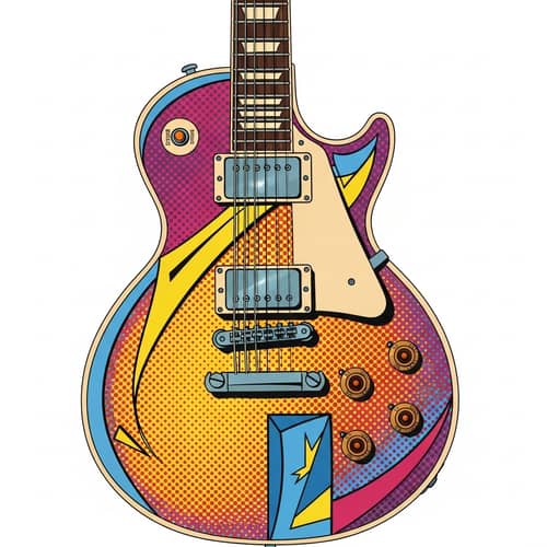 Pop Art Inspired Les Paul Guitar Design