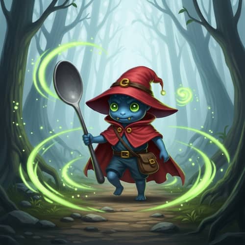 Enigmatic Blue Character in Red Cloak | Unique 4D Abilities