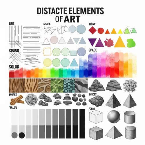 Elements of Art Poster - Line, Shape, Color, Texture, Space, Value, Form