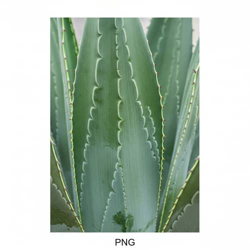 Detailed Agave Sheet PNG for Label Design