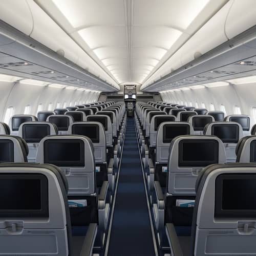 Elaborately Detailed Airplane Interior - Serene Cabin Scene