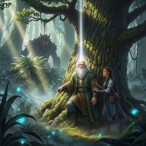 Elderly Man and Woman in Enchanted Forest | Giant Monster Watching